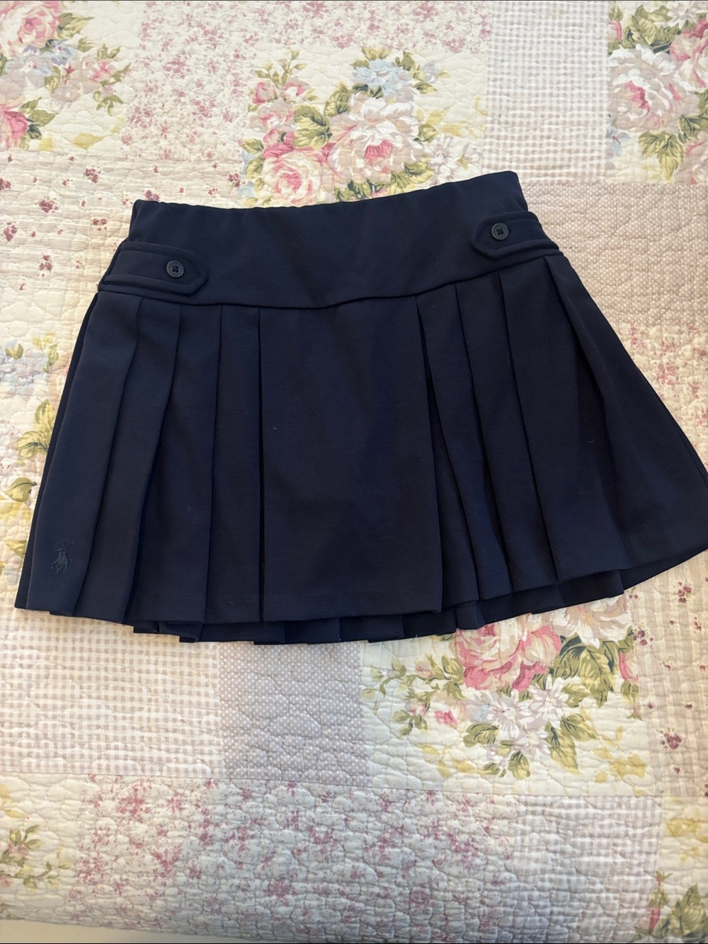 Polo by Ralph Lauren Navy Pleated Girls' Skirt